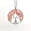 Nouvelle mode 925 collier en argent gravier naturel cristal arbre de vie pendentif colliers pour femmes bijoux saint valentin cadeau