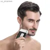 Sistema a 3 lame Barba Rasoio elettrico per uomo Rasoio elettrico lavabile Wet Dry Head Macchina da barba calva ricaricabile L230523