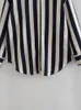 Women's Blouses MESTTRAF Sexy Design 2023 Y2K Oversized Striped Shirts Vintage Long Sleeve Front Button Female Chic Tops