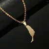 펜던트 목걸이 스페인 Fuerteventura Islands Map Stainless Steel for Women Girl Charm Chain Jewelry