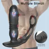 Teleskopik anal vibratör prostat masaj popo fiş prostat stimülatör gecikmesi boşalma penis halka dildos seks oyuncakları erkekler için