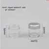 50 x 5G Muestra transparente Maquillaje Frasco de plástico Estuche de polvo de viaje de 5 ml con tapa de plata de 12 agujeros Cosmético Mini crema en polvo Contenedoresgood Hokaf