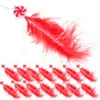 Decorative Flowers 20 Pcs Christmas Decor Candy Ornament Set Decorations 20X9cm Red Acrylic