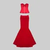 Werk Jurken Mode Zomer Sexy Twee Stukken Mouwloos Strapless TopFit Vloerlange Rok Elegant Celebrity Party Red Carpet Set