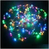 Coroas de flores decorativas Piscando Led Hairbands Cordas Glow Flower Headbands Light Party Rave Floral Hair Garland Luminou Dhjf4