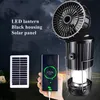 Lanterne solaire de camping avec ventilateur, haut-parleur, musique Bluetooth, lumière LED rechargeable, lampe de ventilateur de tente portable, interrupteur extensible, chargement USB, cadeau d'urgence intérieur extérieur