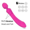 Avsho Powerful Dual Vibrator Wand Magic g Spot Massage Anal Plug for Adult Vaginal Clit Stimulate Soft Female Masturbator