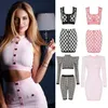Sexy Women Two Pieces Dress Luruxy Slim 2 Pc Set Knit Mateiral Casual Crop Top and Short Skrit Party Clothes Elegant Long Sleeve-3