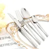 Servis uppsättningar Rose Gold Knife Forks Spoon Cutlery 24st Luxury rostfritt stål Tabelleriset Set Vintage Quality Western Flatware