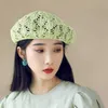 Basker avokado gröna söta kvinnor basker sommar ihålig andningsstrand japansk ricky mångsidig hatt g230612