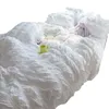 Sängkläder set vita rufsade seersucker täcke omslag uppsättning 34st mjuka prinsessa flickor sängkläder set med lakan fodral bröllop hem textilier z0612