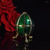 Sacchetti per gioielli Qifu Green Small Faberge Egg Box Gift