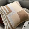Designer Luxury Pillowcase Real Wool Cashmere Cushion Cover 3 kleuren groot formaat 50*50 cm bewegwijzering CushionCover Classic Patroon voor binnensteun naar buitenauto