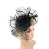 Bandanas Exquisite Headband Floral Headdress Mesh Hair Clip Women Decoration For Wedding Evening Party (White)