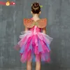 Girl's Dresses Glittery Unicorn Princess Pageant Flower Dress Kids Party Costume With Pannband och Wings Halloween Cosplay Girl Dress 230609