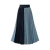 Skirts Women Fashion Casual High Waist Color Matching Elegant Elastic Pleated Skirt Swimsuit With Silk Midi