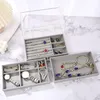Smyckeslådor 3-lagers akryl smycken displaybox örhänge armband förvaringslåda för smycken klassificering dammtät transparent smyckeslåda 230609