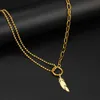 Hänge halsband rostfritt stål gotiska fjäderhängare mode mix match pärlkedjor charms halsband för kvinnor smycken gåvor r230612