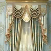 Curtain Luxury European Style Blackout For Bedroom Villa 3D Flower Embossed Retro Floral Jacquard Room Darkening Drapes