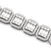 Hip Hop Iced Out Crystal Sugar Chain 925 Sterling Silber Baguette Moissanit Tenniskettenarmband