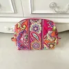 Storage Bags American Pastoral Flower Bag Waterproof Makeup Travel Cotton