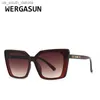 Wergasun Large Fashion Square Solglasögon Kvinnor Designer Luxury Womens Cat Eye Sun Glasses Vintage UV400 Outdoor Oculos de Sol L230523