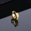 Hoop Earrings 1 Pcs Huggies Circle Piercing Silver Gold Plated Stainless Steel Gear Shaped Mix For Men Unisex