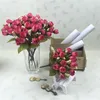 Dekorative Blumen, 1 Bündel, bunte Seide, künstliche Blumen, 15 Knospen, Mini-Rosen, Heimdekoration für Hochzeit, kleine Rosen, Blumenstrauß-Dekoration