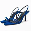 Klänningskor Kvinnor 2023 Summer Bicolor Celebrity Banquet French Style Fine Strap High Heel Slim Sandals