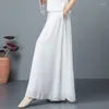 Pantalons pour femmes femmes vêtements de danse classique chinoise femmes pantalons élégants vêtements de pratique moderne taille élastique ethnique blanc noir