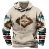 Sweats à capuche pour hommes Sweat à capuche Vintage Ethnic 3d Print Hommes Femmes Mode Sweats Garçon Manteaux Sweats Vêtements pour hommes Native