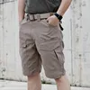 Men's Pants Summer Military Breathable Tactical Cargo Shorts Men Plain Color Army Male Pockets Cotton Rip-stop Casual