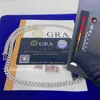 Naszyjniki wiszące Diamentowe tester GRA Certyfikaty 6 mm 8 mm szerokość jeden rząd 925 Srebrny srebrny VVS moissanite Cuban Link Naszyjnik J230612