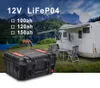 Batterie au lithium rechargeable 12V 100AH lifepo4 batterie 120ah avec PD 150ah intégré dans BMS utilisé pour la voiture de lit solaire RV