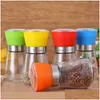 Mills Pepper Grinder Mill Glass Round Bottle Salt Herb Spice Hand Manual Cooking Bbq Seasoning Kitchen Tools Drop Delivery Home Gard Dhsan