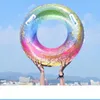 Floats Tubes 2019 Pierścienia cekiny przezroczyste życie kolor kolorów nadmuchiwaną wodę dorosły i dzieci sprzęt pływający losowe kolory p230612