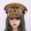 Berets Women kapitan kapelusz steampunk hatami wojskowe cekin płonę sierżanta hat rave festiwal pościł pachelorette hat 230609