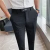 Blazers 2022 Men Business Dress Pants Korean Style Slim Office Social Suit Pants Casual byxor Streetwear Black White Clothing 2936