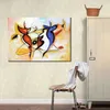 Peinture à l'huile de musique abstraite faite à la main sur toile anges dansants chef-d'œuvre d'art mural vibrant pour le bureau