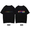 T-shirts pour hommes Thème LGBT T-shirt en coton T-shirt à impression double face Loisirs Vêtements pour hommes Y2k Streetwear Hauts à manches courtes respirants Le