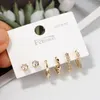 Orecchini a cerchio Fashion squisito set di zirconi di cristallo per le donne Statement Twisted Huggie Earring Studs Ear Piercing Party Jewelry