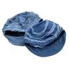 Berets Denim kurze Entenzunge Baskenmütze Frühling Sommer Retro Blue Wash Edge Stack Layer Japanische Cloudshell Baskenmütze Damen G230612