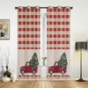 Tenda Natale Camion Plaid Finestre Tende Soggiorno Arredamento di lusso Camera da letto Cucina Finestra Tende