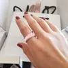 Band Ringen 925 Sterling Zilver Stralende Harten Lucht Roze Wit Emaille RING Synthetische Spinel Fit Pandora Zilveren Sieraden Vrouwen Trouwring Originele Doos J230612