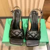 Luxus-Abendschuhe Damen Slingback-Pumps-Sandalen High Heels Logo spitze Zehen Pumps aus gebürstetem Leder Mode Damen-Designer-Hochzeits-Party-Sandale mit Box