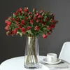 Torkad blommor simulering små röda rosor hem vardagsrum matbord bröllop dekoration falsk konstgjord högkvalitativ festdekor