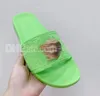 Lüks Tasarımcı Slayt Terlik Yaz Sandalet Erkekler Plaj Kapalı Scuffs Düz Flip Flops Deri Lady Women Moda Klasik Ayakkabılar Boyutu 35-45