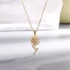 Pendant Necklaces Fashionable Rotatable Sunflower Necklace for Women Charm Crystal Elegant Ladies Jewelry Anniversary Gift R230612