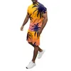 Survêtements pour hommes hommes tenue d'été plage à manches courtes imprimé chemise costume Hip Hop robe cravates pour ensemble tenues de retour