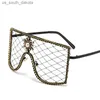 Diamanti di lusso Steampunk Occhiali da sole Donna Uomo Occhiali con strass oversize Tendenze fai da te Personalità Occhiali De Sol Oculos L230523